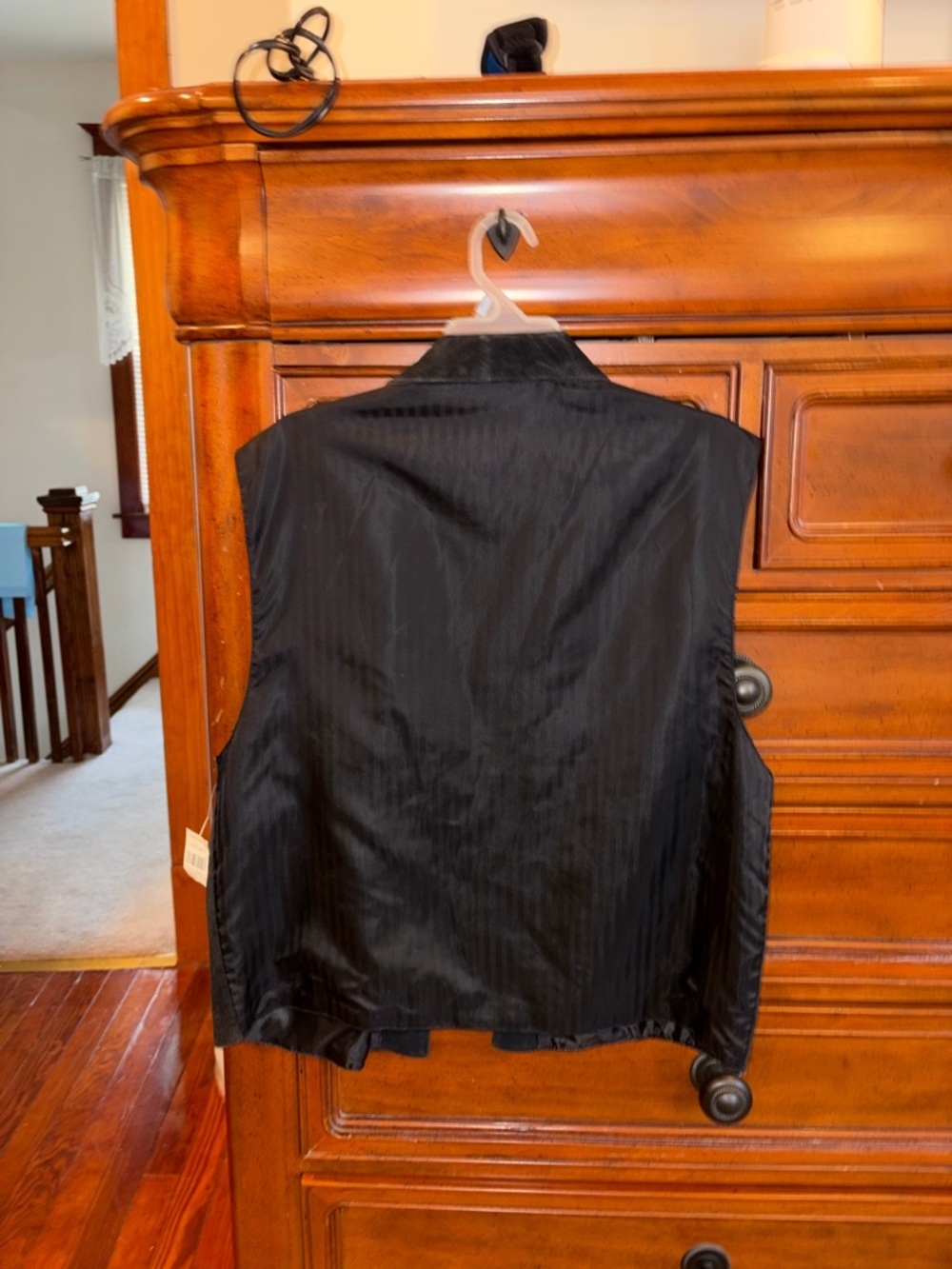 J. Riggings Black Suede Leather Vest NWT Size L Button Front - Picture 4 of 7
